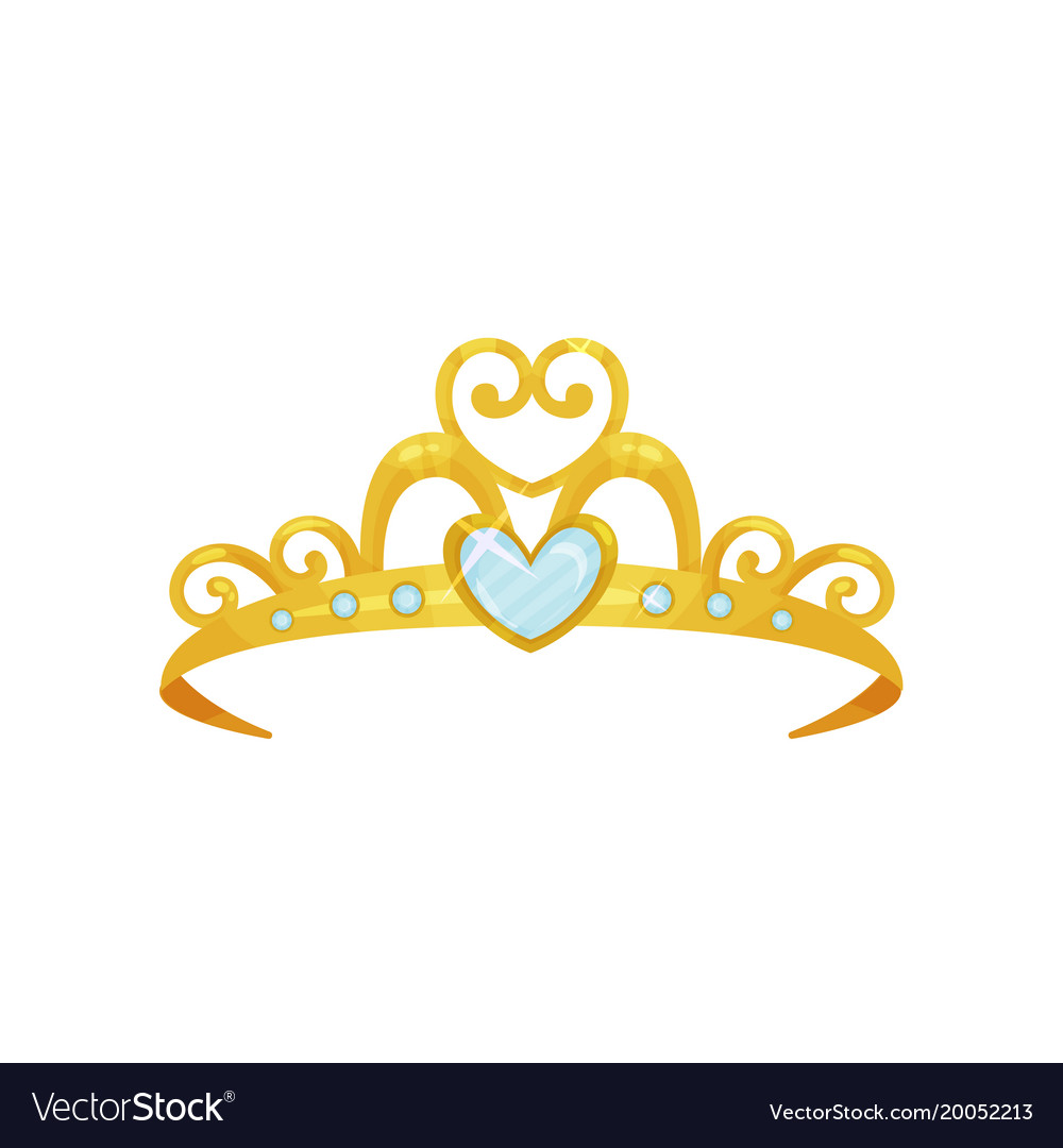 Golden princess tiara beautiful queen crown Vector Image