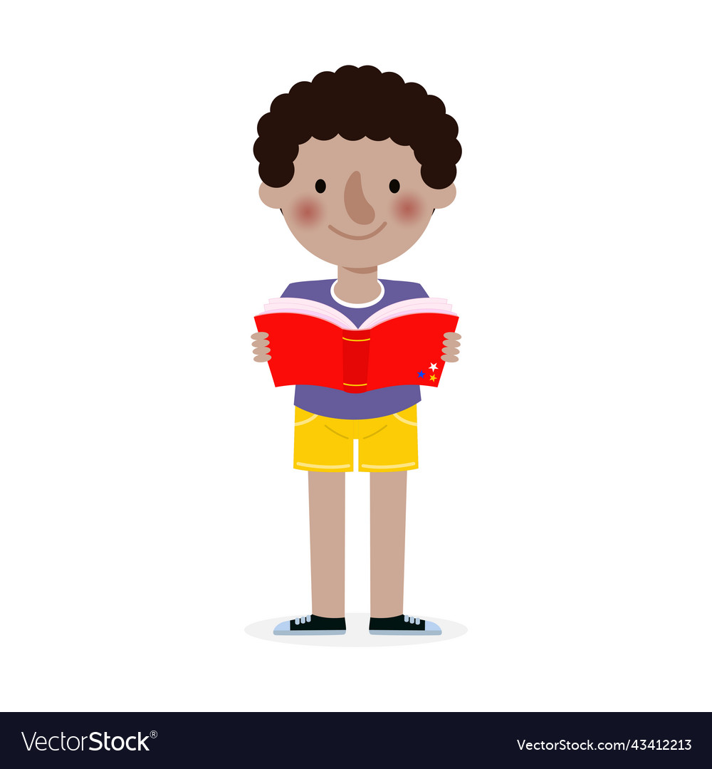 Kids reading book children education Royalty Free Vector