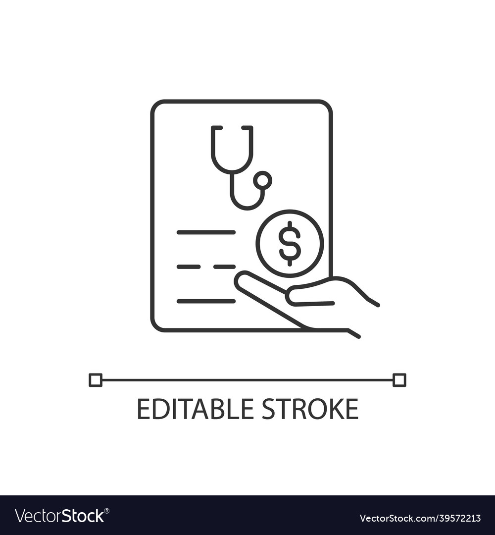 Paid sick days linear icon Royalty Free Vector Image