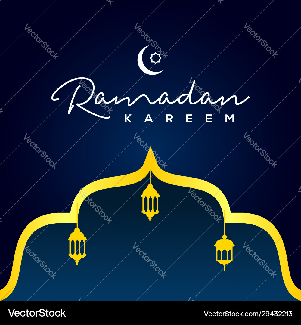 Ramadan Kareem Design For Banner Or Background Vector Image