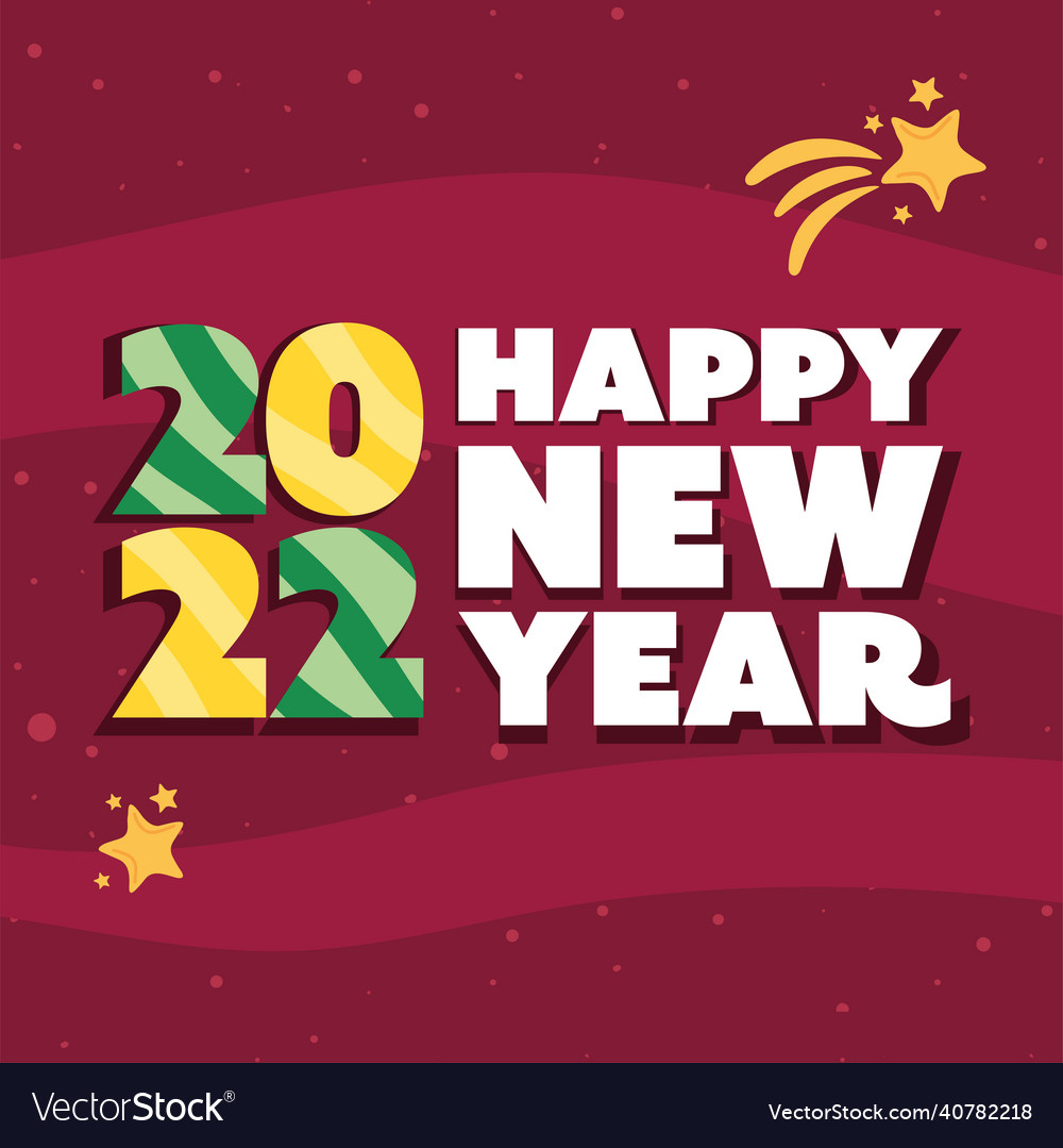 2022 new year postcard Royalty Free Vector Image