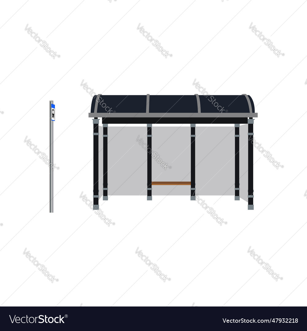 Bus stop on white Royalty Free Vector Image - VectorStock