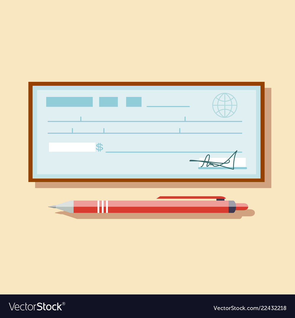 Cheque Cheque Icon In Flat Royalty Free Vector Image