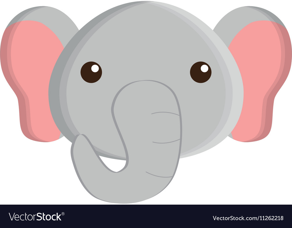 Cute Elephant Isolated Icon Royalty Free Vector Image