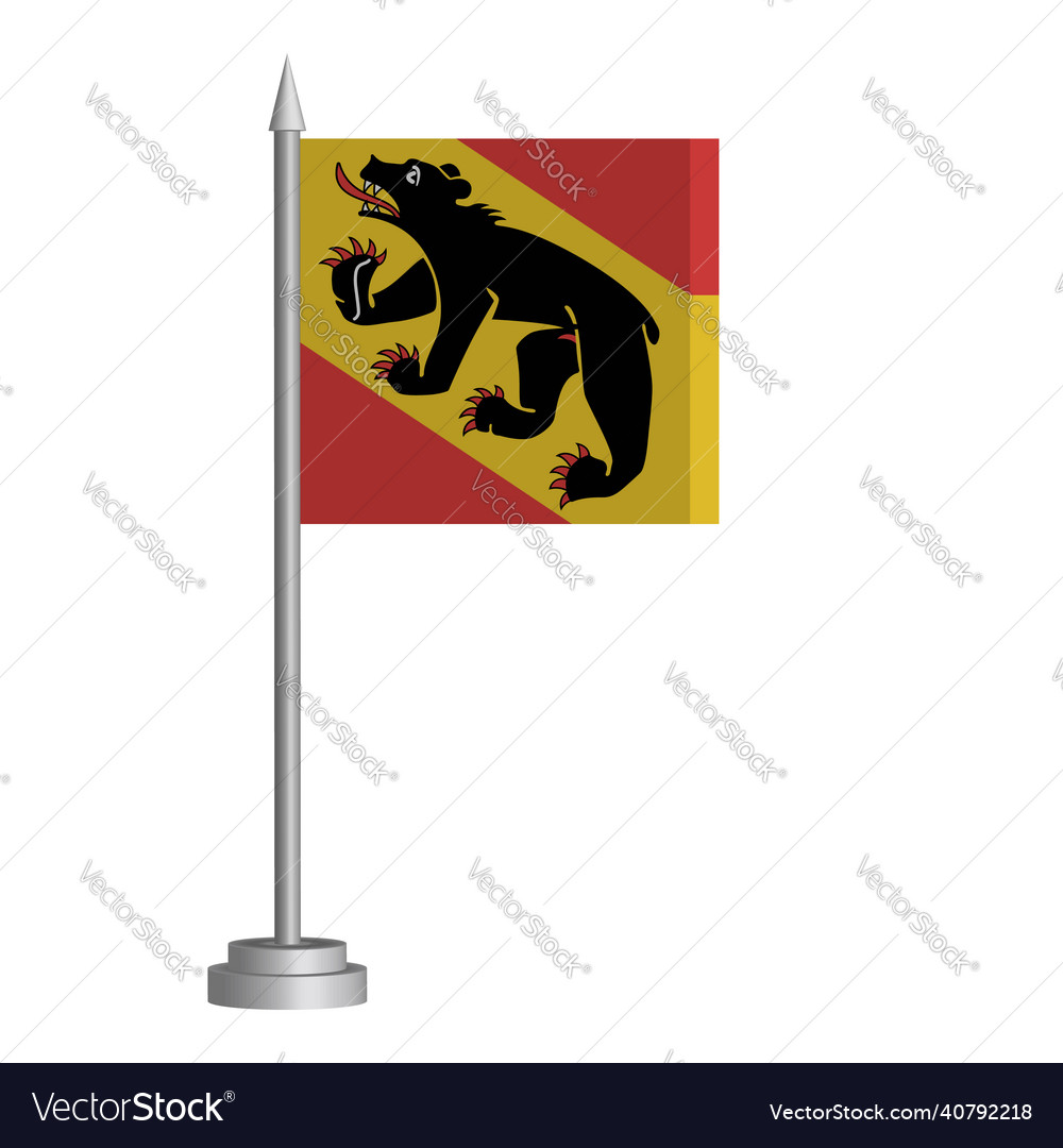 Flag of bern switzerland flying on a flagpole Vector Image