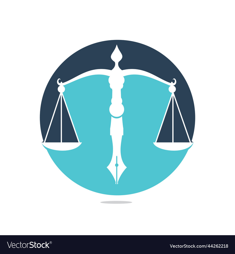 Law logo with judicial balance Royalty Free Vector Image