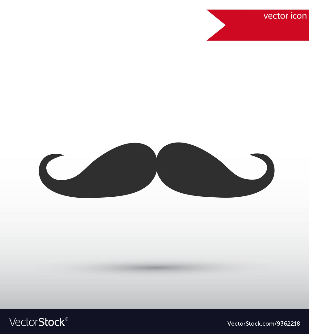 Mustache Black Icon And Jpg Flat Style Royalty Free Vector