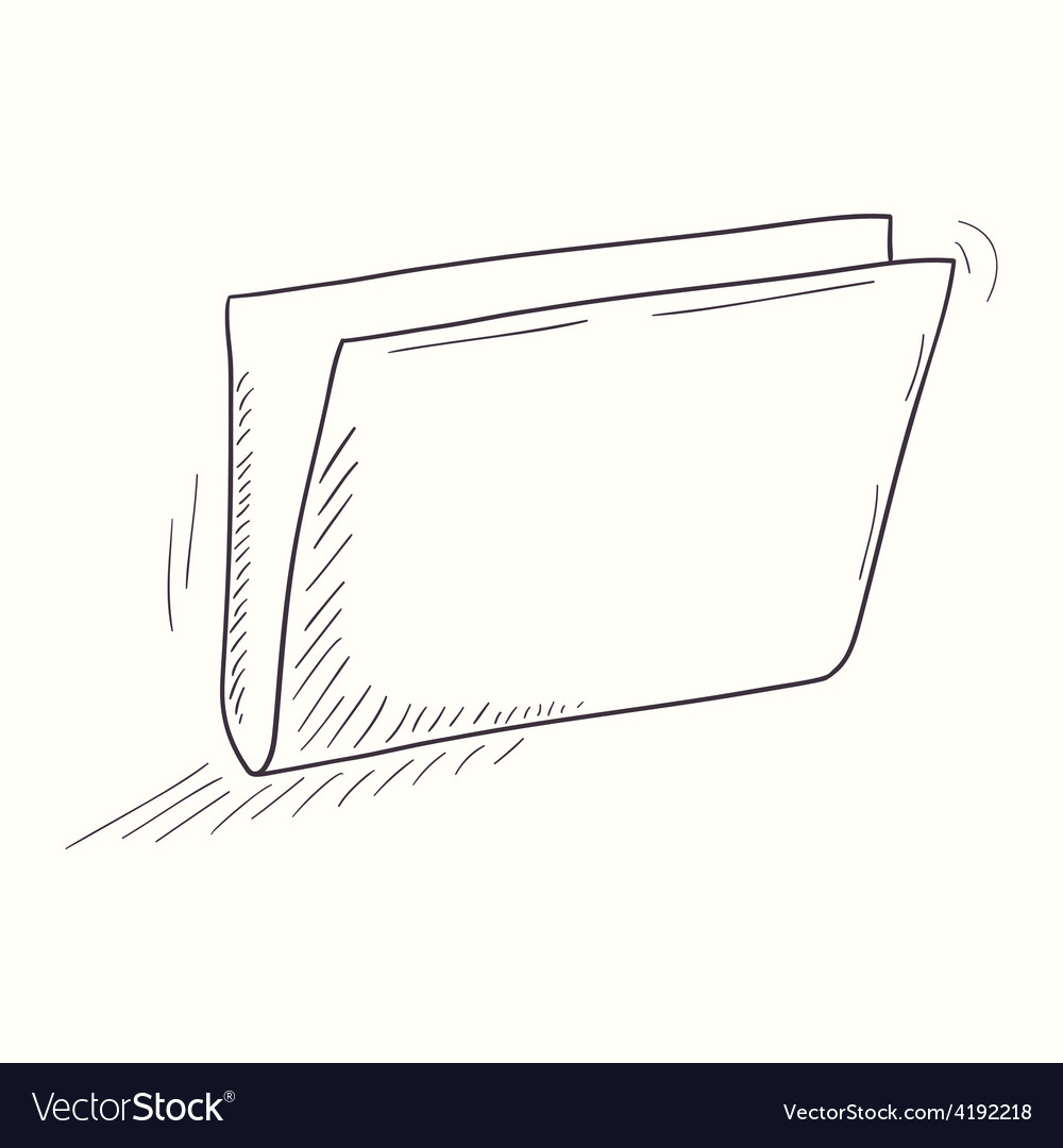 Sketched empty folder desktop icon Royalty Free Vector Image