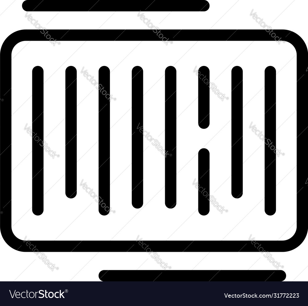 Bar code icon outline style Royalty Free Vector Image