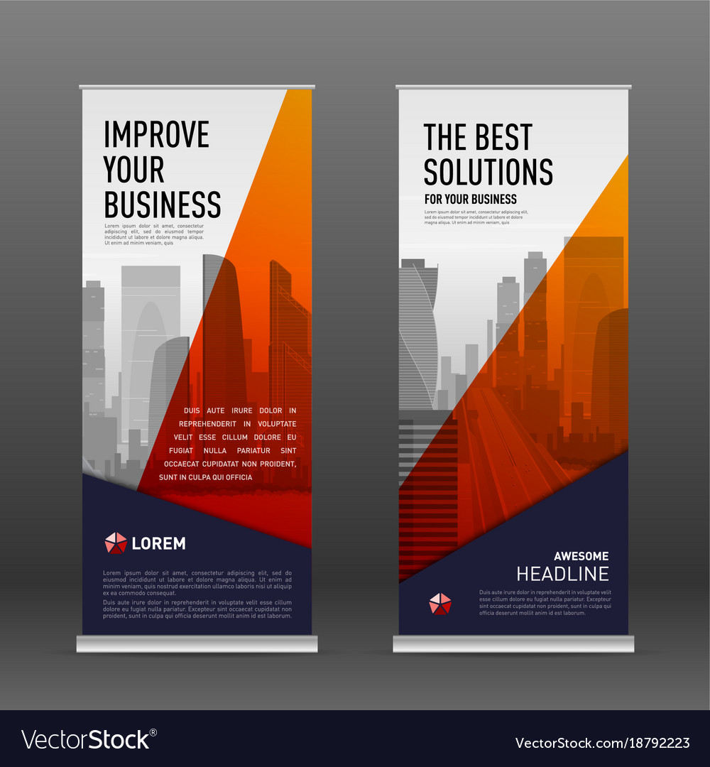 Construction roll up banner design template Vector Image