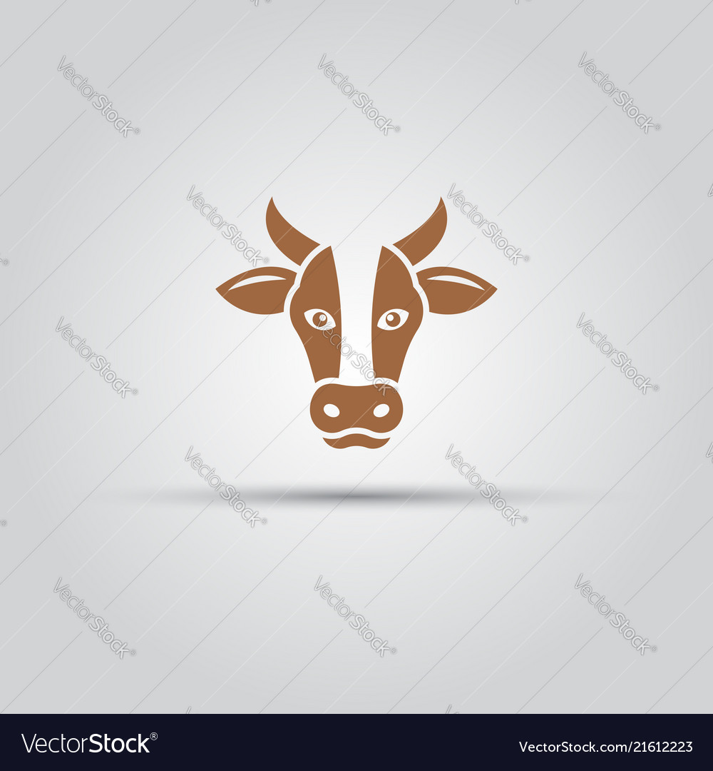 Cow head isolated icon or sign vector image Cow head isolated icon or sign