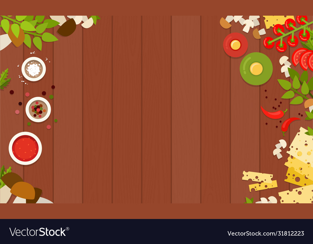 Products and tools for pizza mushroom making Vector Image