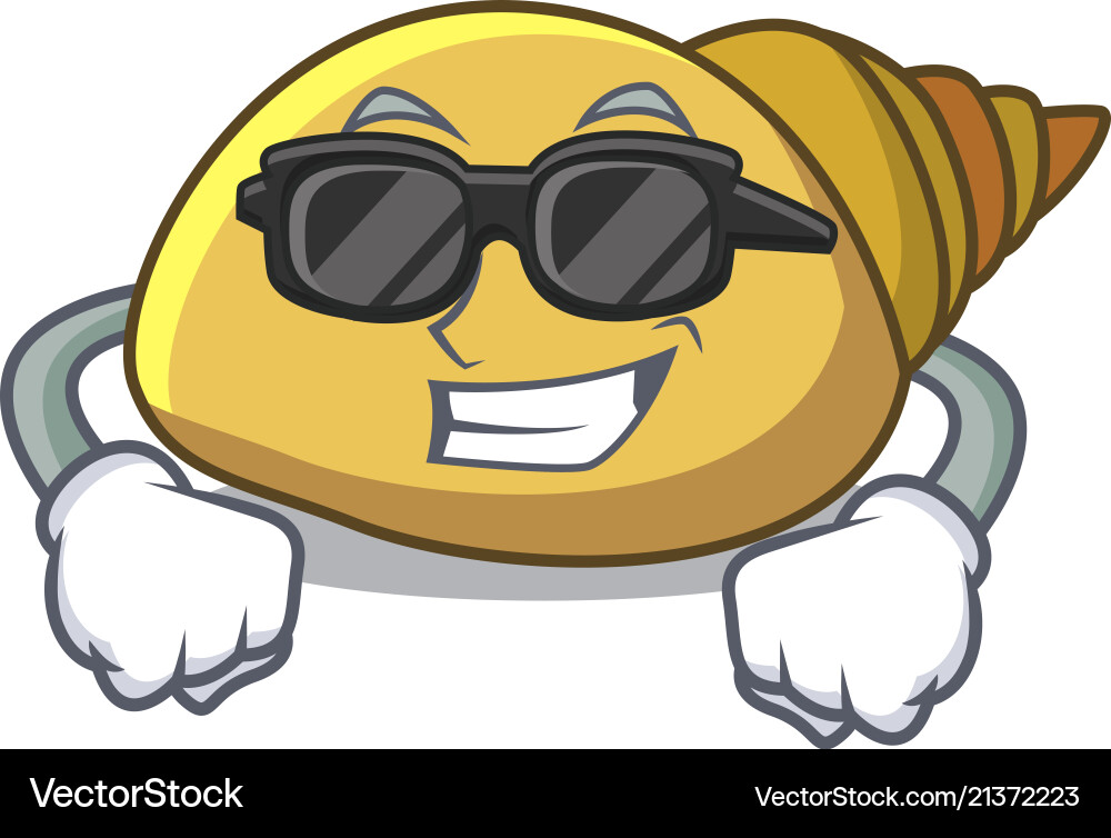 Super cool mollusk shell character cartoon Vector Image