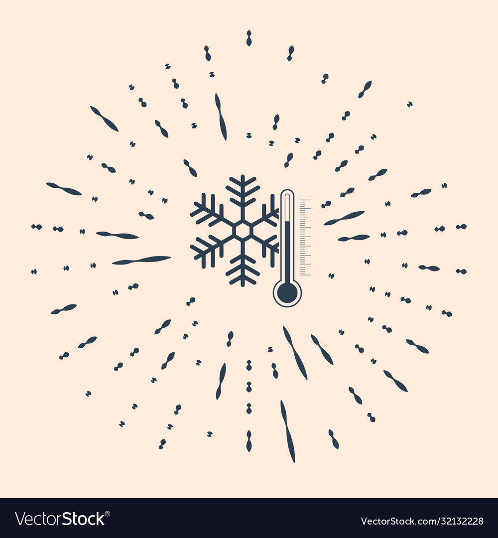 Black thermometer with snowflake icon isolated Vector Image