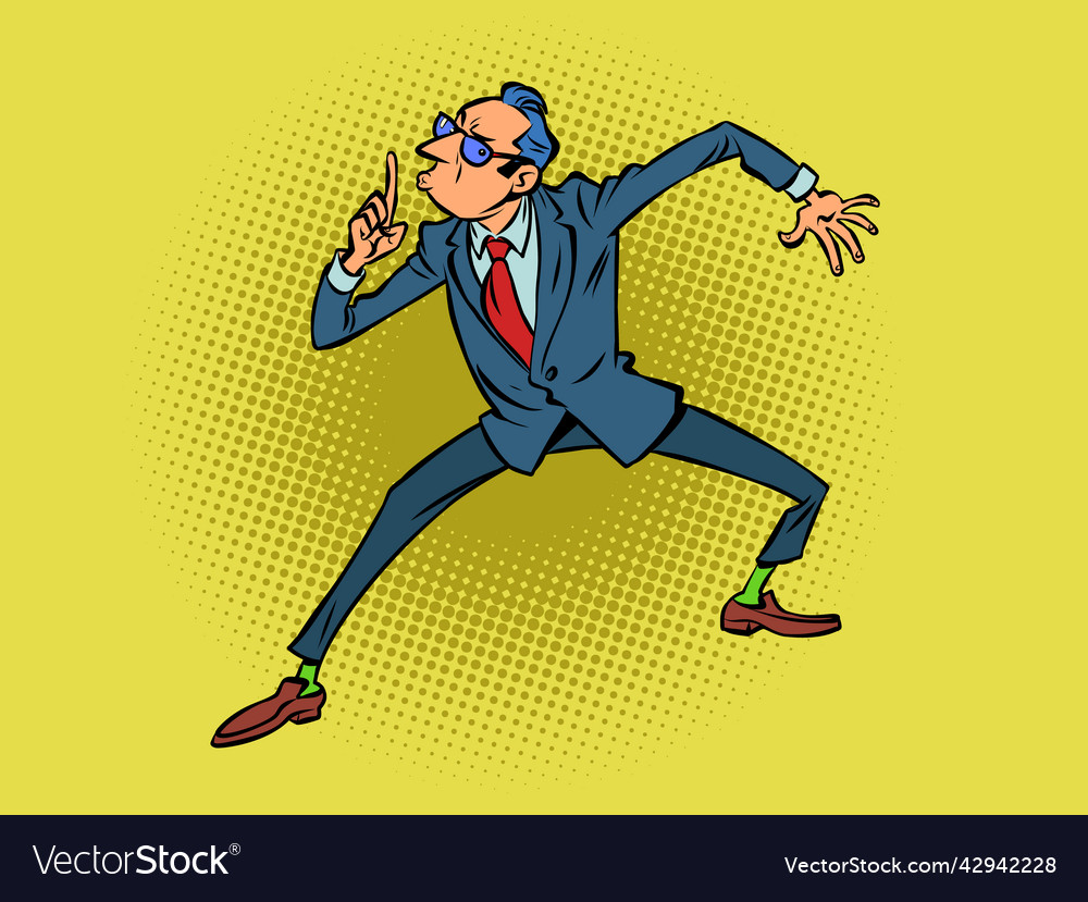 Businessman shh gesture secret silence concept Vector Image