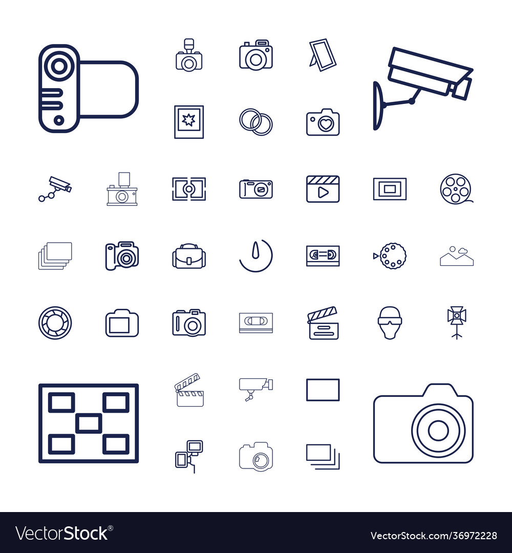 Camera icons Royalty Free Vector Image - VectorStock