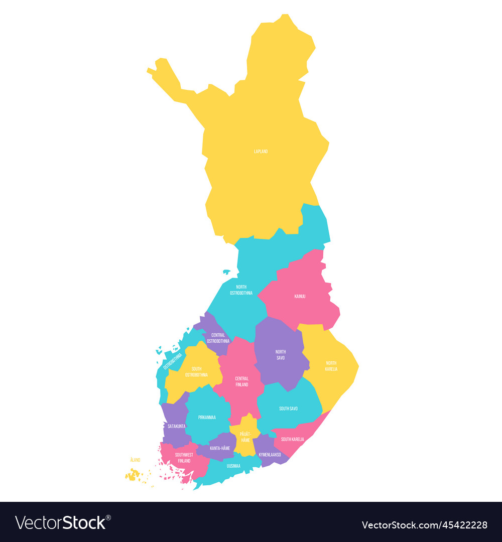 Finland political map of administrative divisions Vector Image