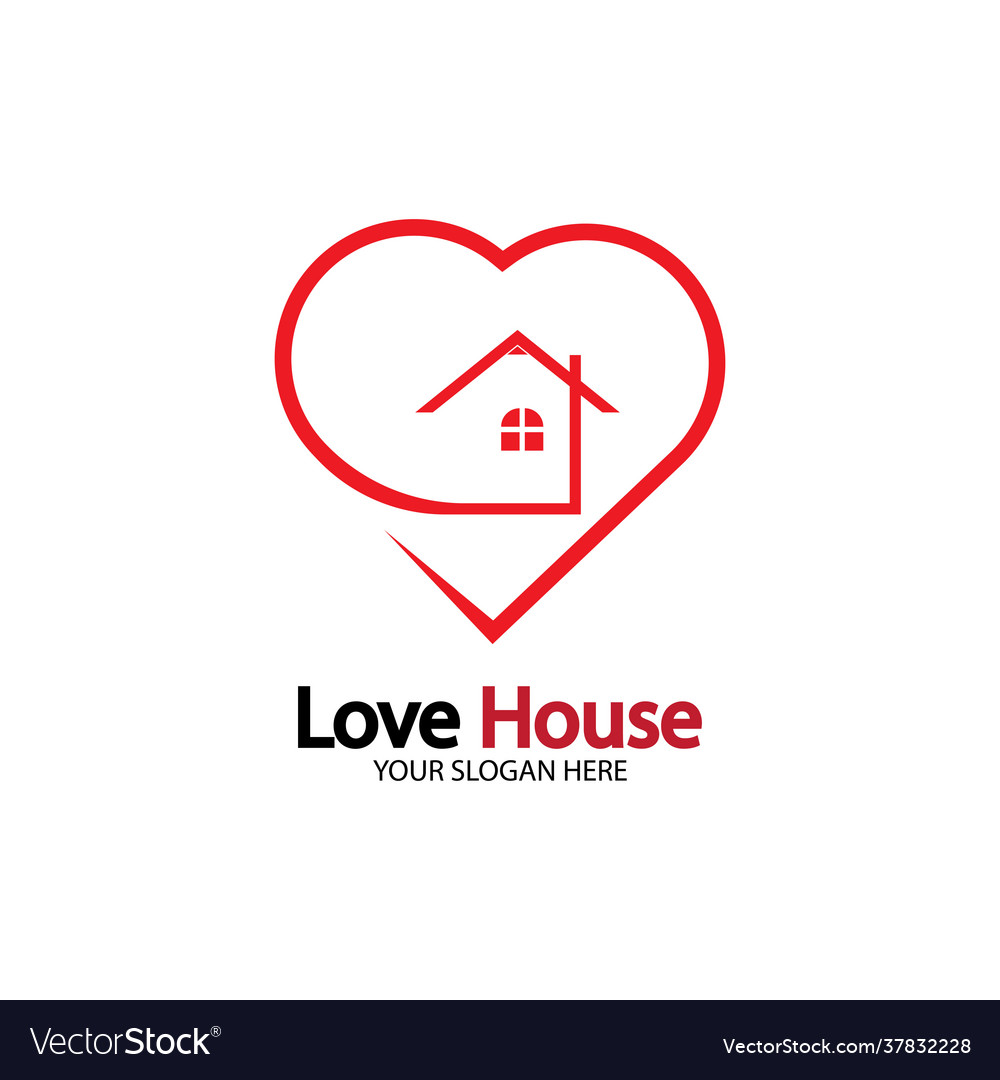 Love home logo heart and house icon combination Vector Image