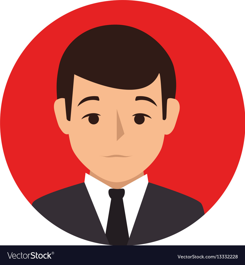 Red sphere half body man formal style Royalty Free Vector