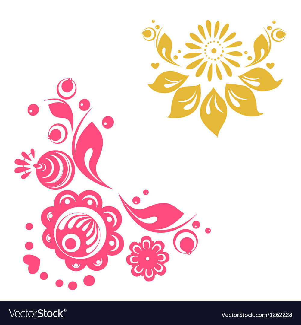 Russian floral designs Royalty Free Vector Image