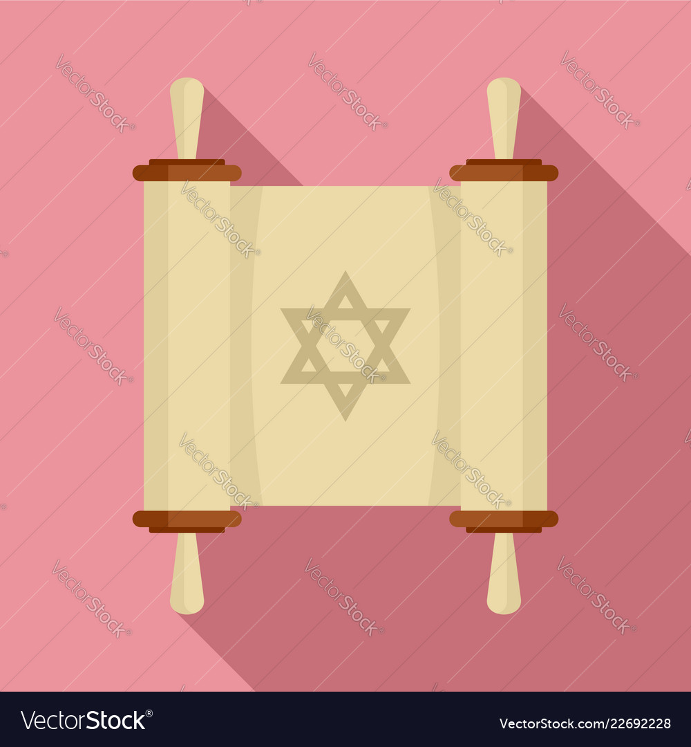 Torah papyrus icon flat style