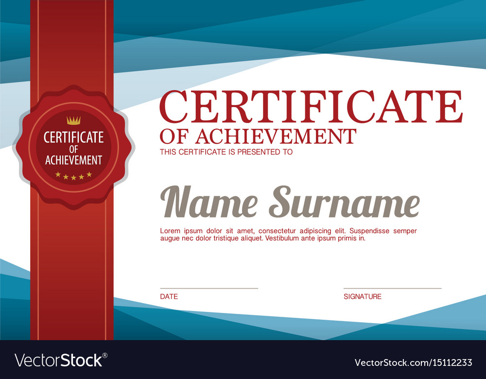 Blank Certified Border Template Royalty Free Vector Image