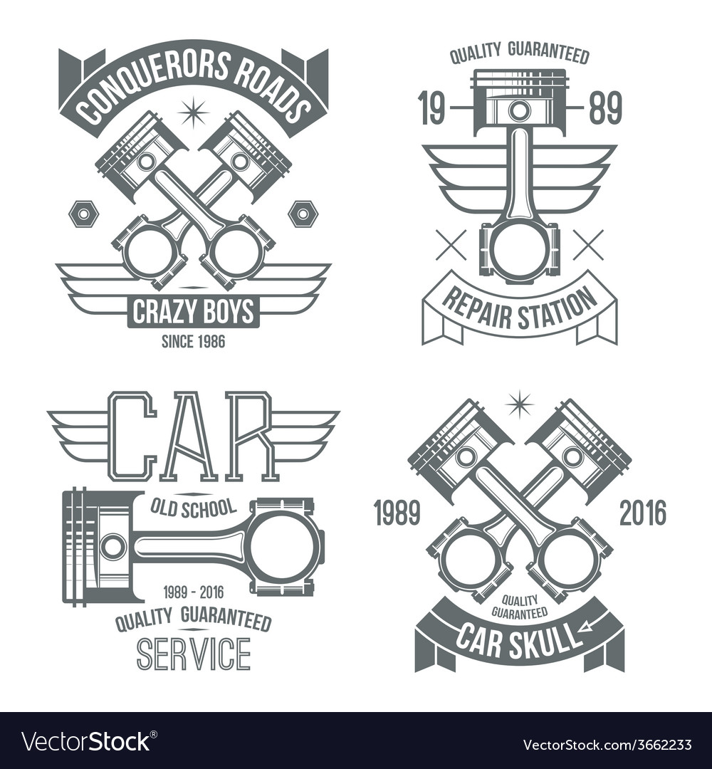 Car Engine Piston Emblems