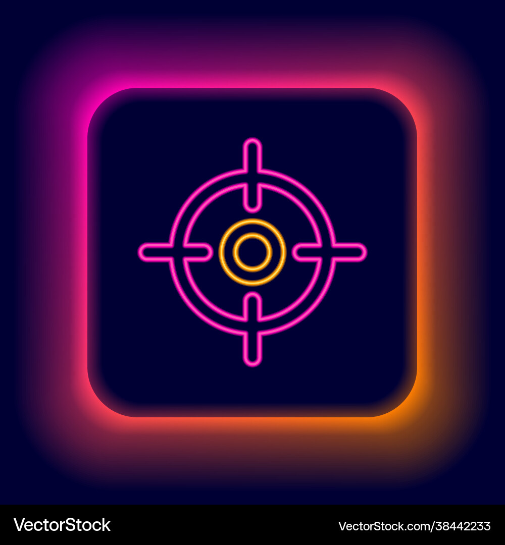 Glowing neon line target sport icon isolated Vector Image