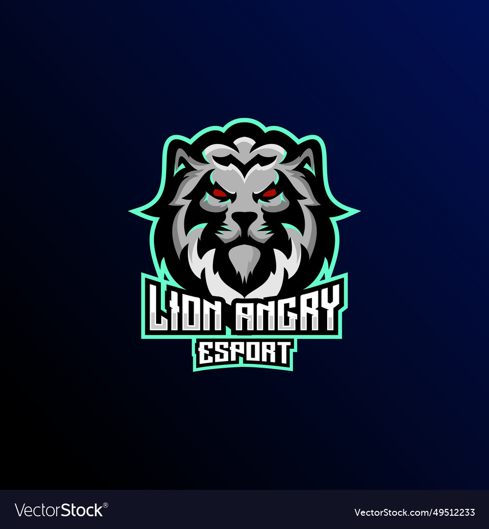 Lion Angry Logo Esport Team Design Mascot Vector Image