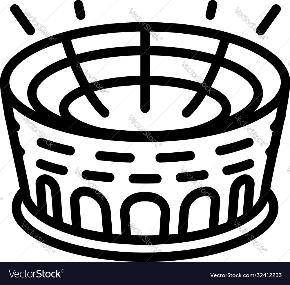 Round sport arena icon outline style Royalty Free Vector