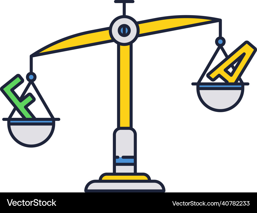 Weight scale balance icon isolated on white Vector Image