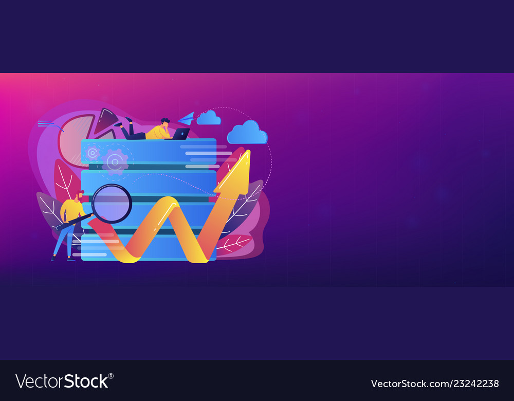 Big data tools header banner Royalty Free Vector Image