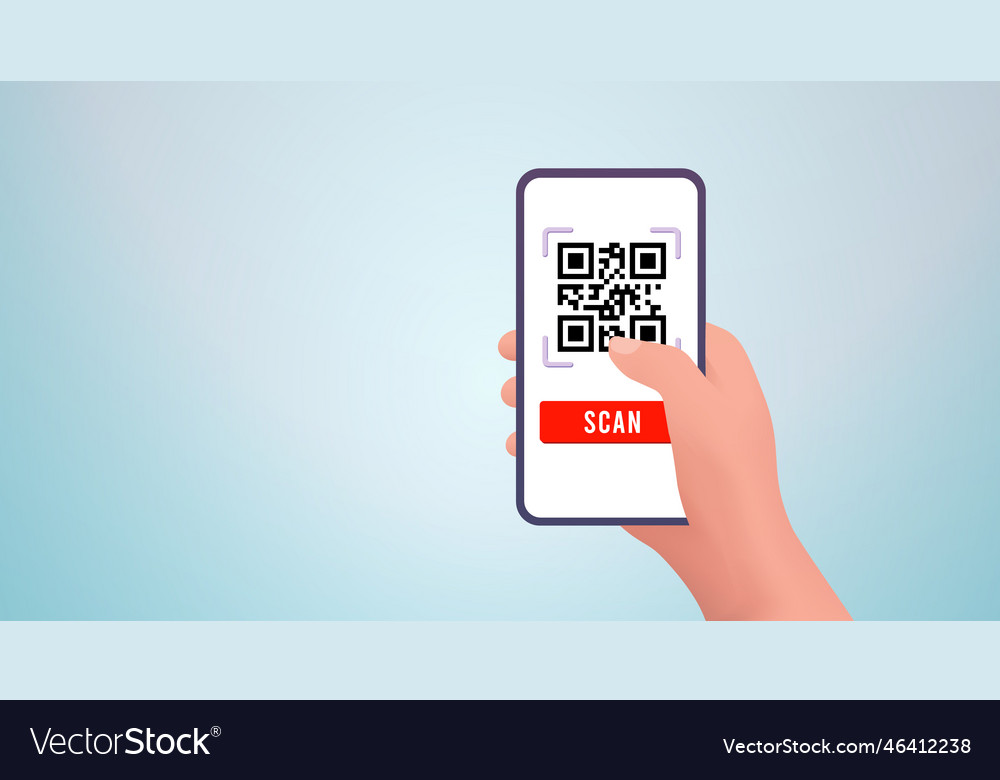 Contactless payments with qr code payment concept Vector Image