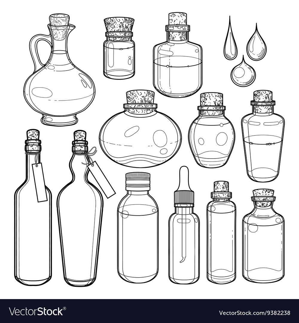 Graphic Collection Glass Bottles Royalty Free Vector Image 6798