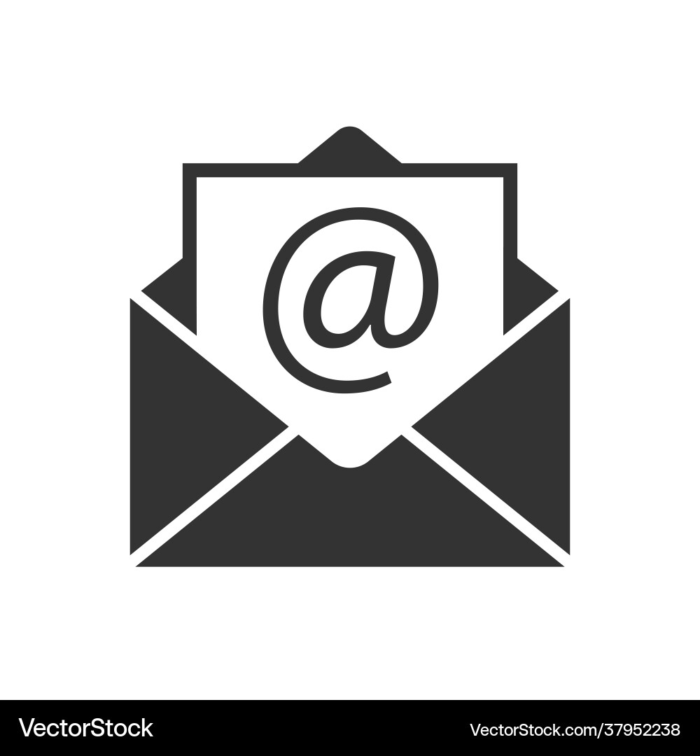 Mail icon symbol isolated on white background Vector Image