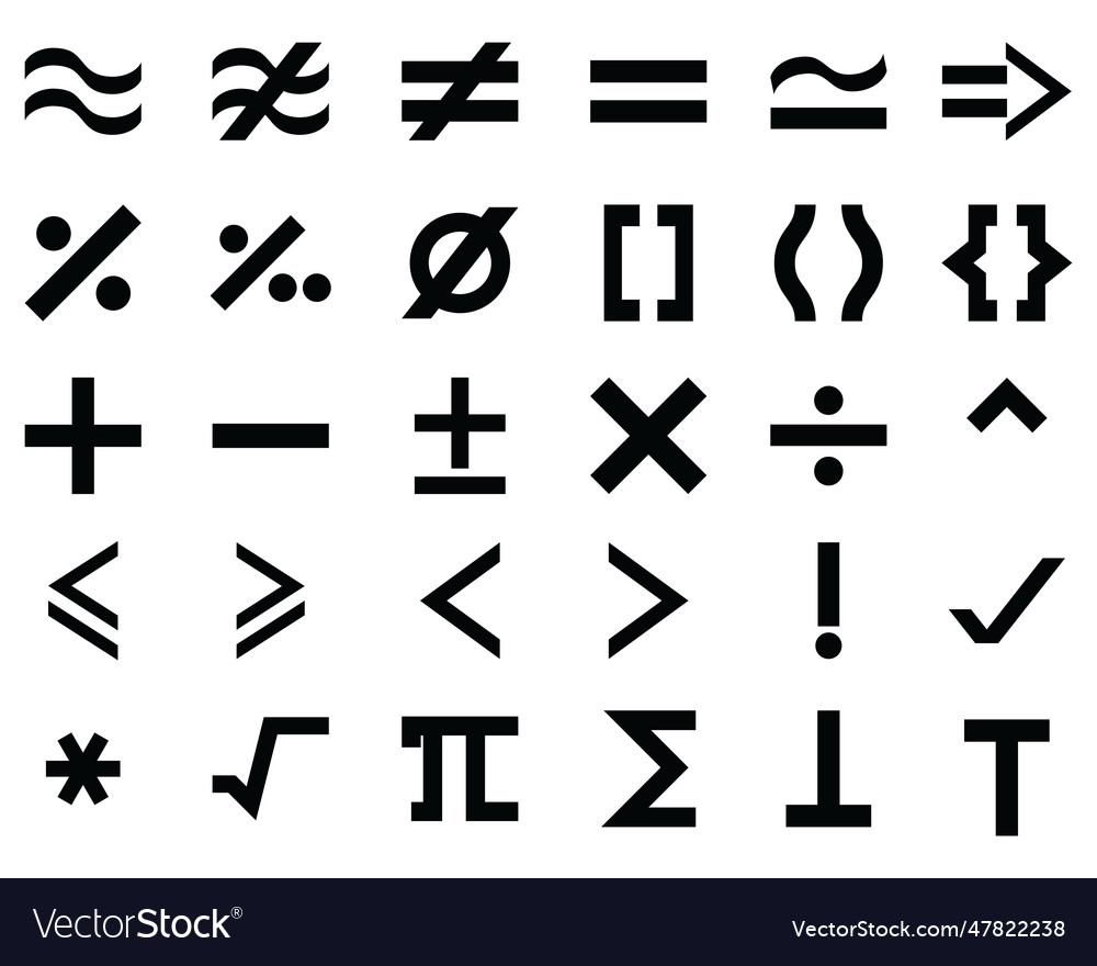 Mathematical symbols Royalty Free Vector Image