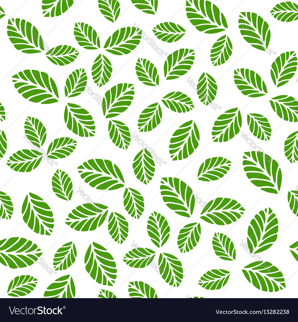 Seamless pattern with greenery leaves Royalty Free Vector