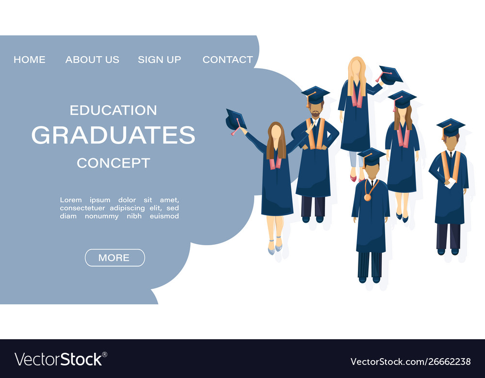 Students graduation flat style symbols Royalty Free Vector