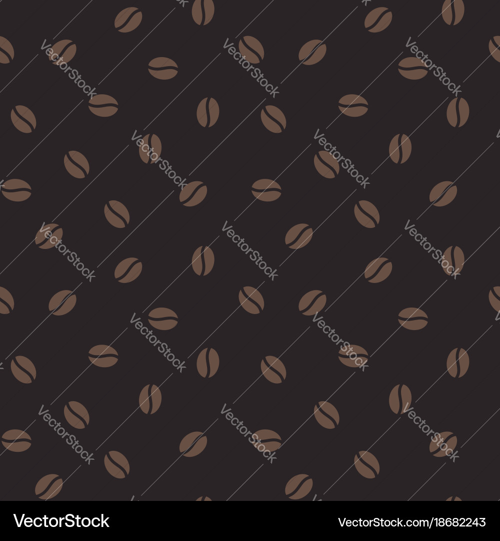 Coffee beans seamless pattern background Vector Image