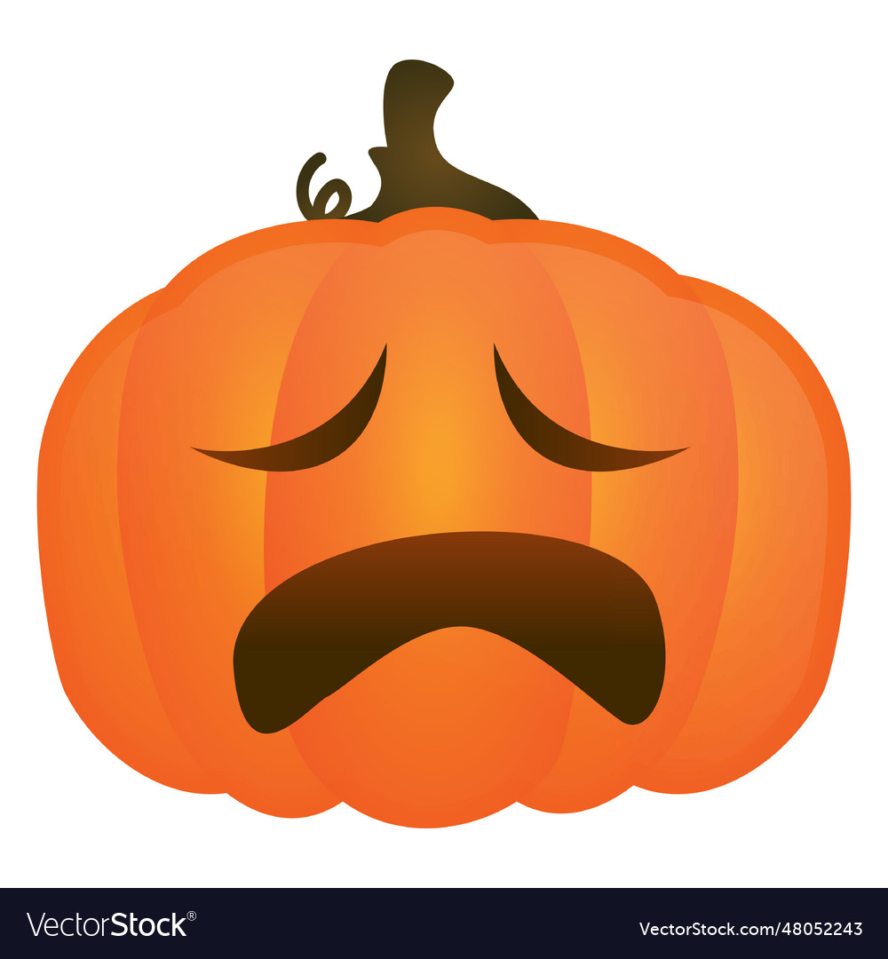 Crying halloween pumpkin Royalty Free Vector Image