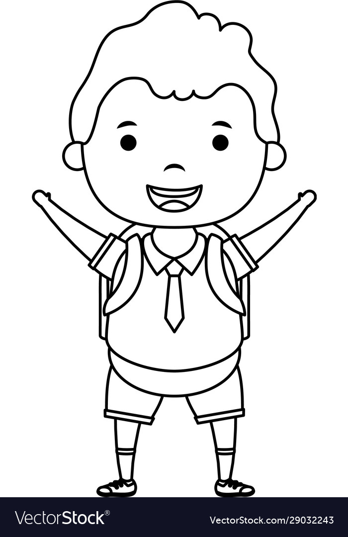 Cute little student boy character Royalty Free Vector Image