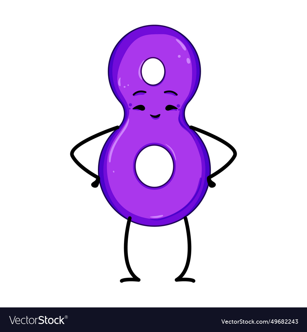 Cute number character cartoon Royalty Free Vector Image