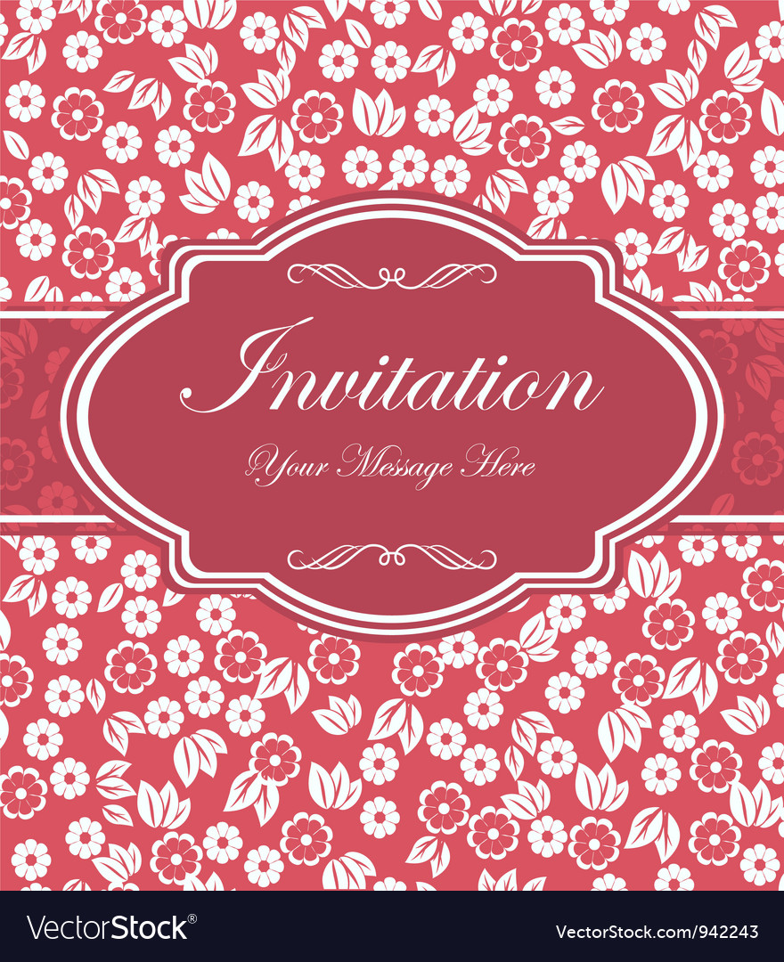 Floral Invitation Template Royalty Free Vector Image