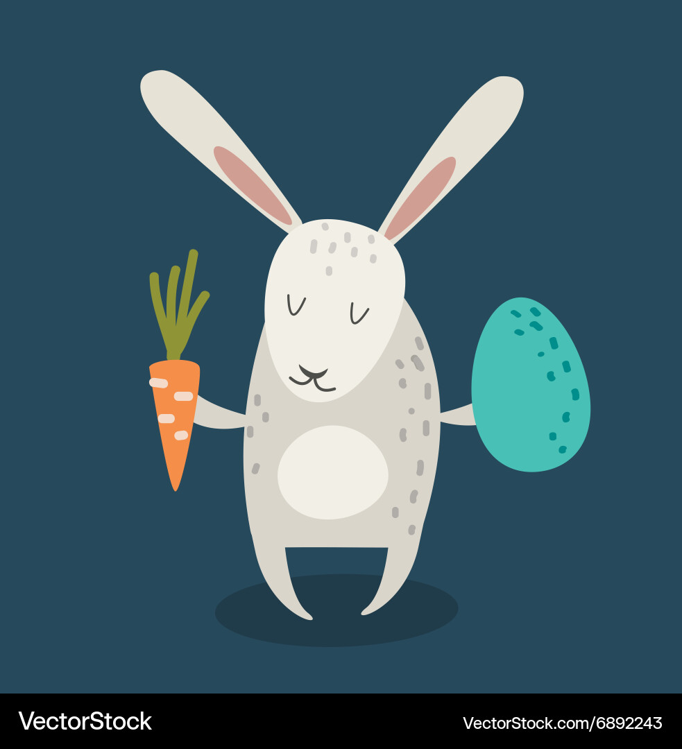 Greeting card easter rabbit Royalty Free Vector Image