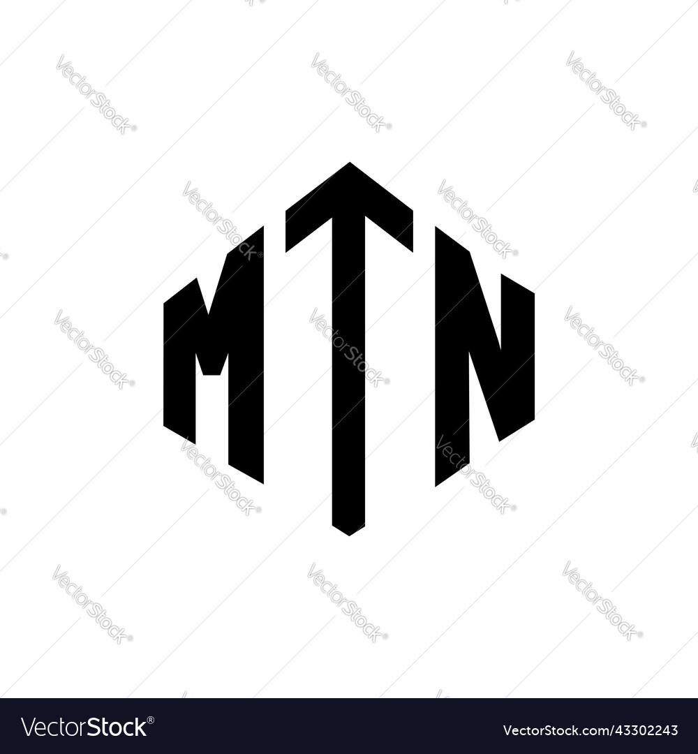 Mtn letter logo design with polygon shape Vector Image