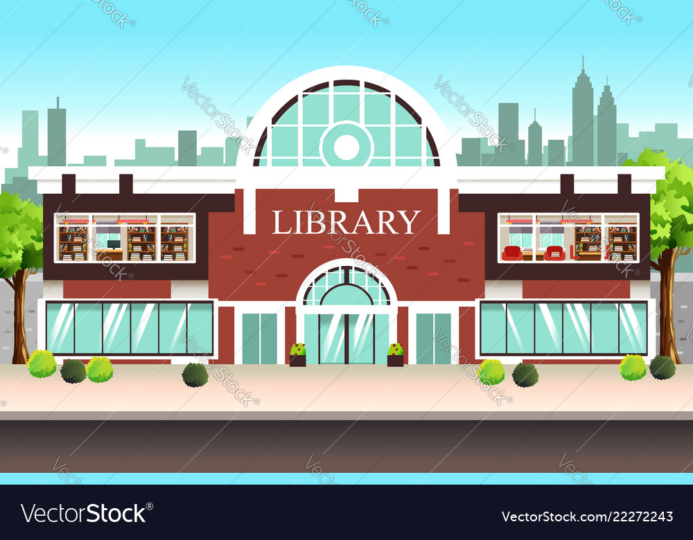 Public library building Royalty Free Vector Image