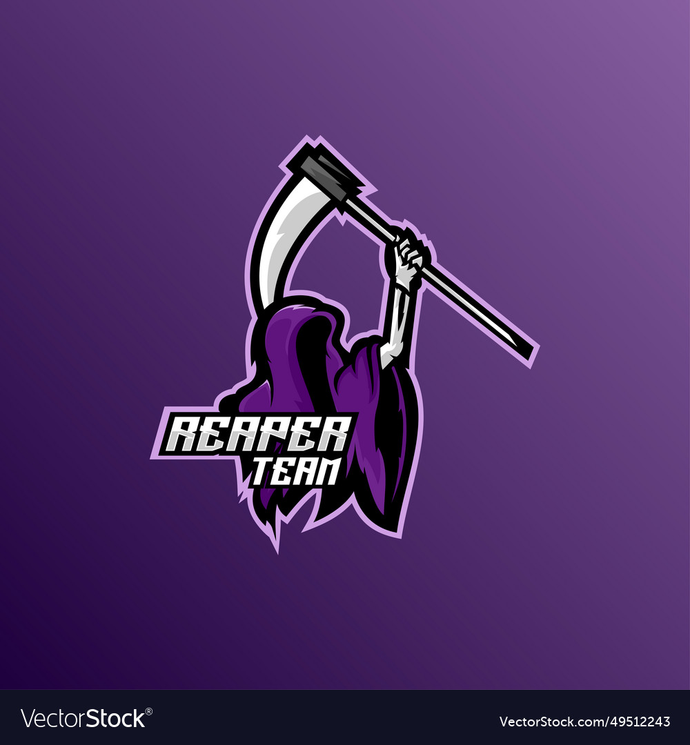 Reaper team logo esport mascot design Royalty Free Vector