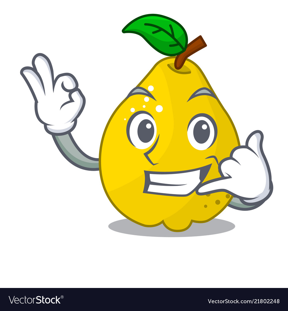 call-me-sweet-quince-isolated-on-mascot-cartoon-vector-image