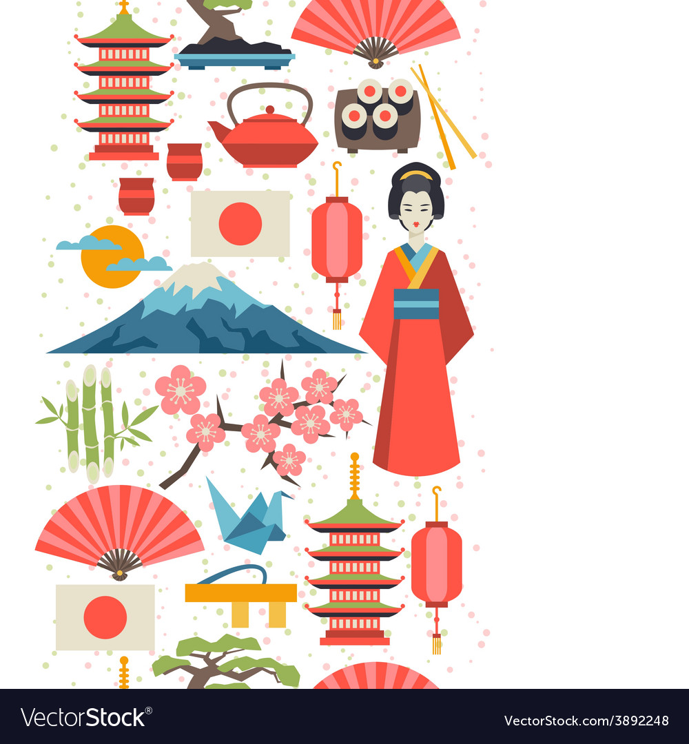 Japan seamless pattern Royalty Free Vector Image