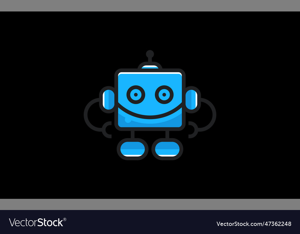 Robot logo design template Royalty Free Vector Image